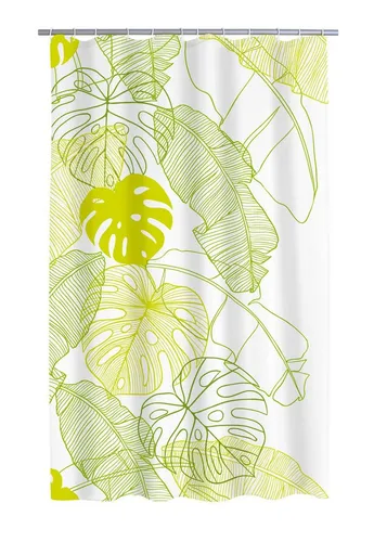 Duschvorhang Textil Tropical 180x200 cm - Einladende Duschgestaltung - Duschvorhang in tropischem Design, 180x200 cm, inklusive Ringe. Perfekt für ein frisches Badezimmer-Ambiente!