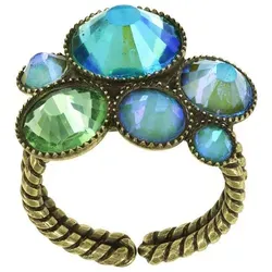 KONPLOTT Fingerring Konplott Ring Water Cascade Glam Grün antik Messing grün