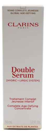 Clarins Double Serum Complete Age Defying Concentrate 100 ml - Hochwirksames Serum mit 22 Pflanzenextrakten für eine optimale Hautpflege. Unterstützt die Regeneration und Hydratation der Haut. Ideal für eine strahlende, jugendliche Ausstrahlung.