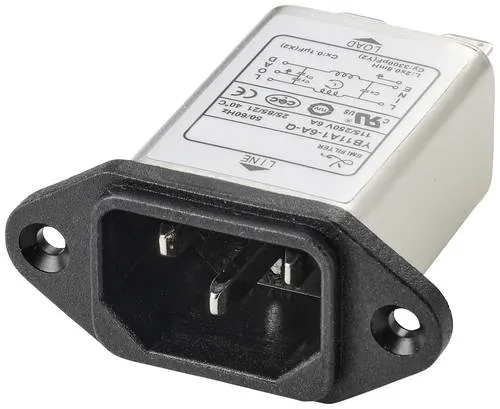TRU COMPONENTS TC-10101412 Netzfilter mit Kaltgerätebuchse 250 V/AC 6A 0.8 mH (L x B x H) 58 x 22.8 x 50mm 1St.