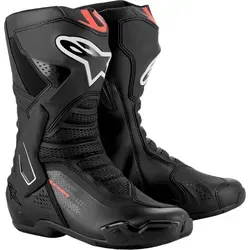 Alpinestars SMX-6 v3 Motorrad Stiefel 41 - schwarz-fluorot - Motorradstiefel für Unisex Erwachsene, atmungsaktiv mit hohem Schaft und verstärktem Schutz für Knöchel, Ferse und Zehen. Ideal für ATV/Quad und Onroad-Aktivitäten.