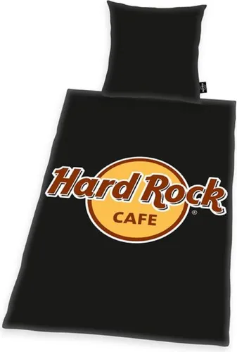 Hard Rock Cafe Bettwäsche Set 2 tlg. 135 x 200cm - Bettwäschen-Set aus 100% Baumwolle mit coolem Hard Rock Cafe Logo, atmungsaktiv und pflegeleicht - Waschbar bei 60°C, Trocknergeeignet, ideal für Rock-Fans!