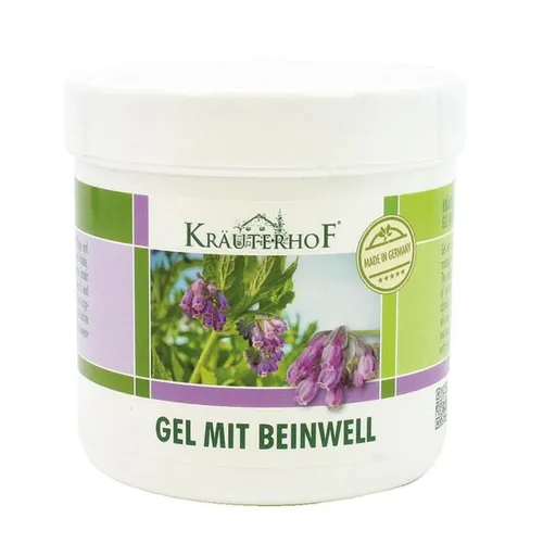 Kräuterhof® Gel mit Beinwell - Erfrischende Pflege für müde Füße - Muskelverspannungen, kühlendes Gel mit Beinwell-Extrakt, Menthol und Kampfer für wohltuende Massage und schnelles Einziehen.