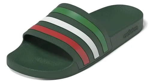 adidas Unisex Adilette Aqua Slides, team dark green/ftwr white/bright red, 46 EU