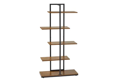 Mondeer Bücherregal Standregal, 5 lagiges Design, 74x28x144.5cm, Braun - Praktisches 5-lagiges Standregal aus robustem Material. Ideal für die stilvolle Präsentation von Büchern und Deko. Maximale Tragfähigkeit von 20 kg für vielseitige Nutzung.