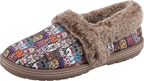 Skechers Damen Too Cozy-CHIC CAT Slippers - Multicolour, 36 EU - Hausschuhe aus weichem Stoff, bieten ultimativen Komfort und eine gemütliche Passform für entspannte Tage zu Hause.