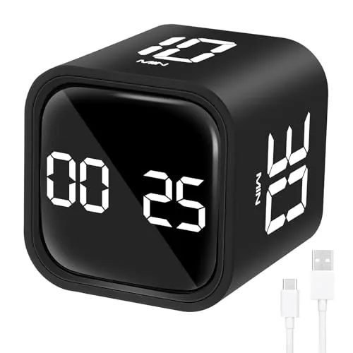Pomodoro Timer Cube – Innovativer Countdown Timer für Zeitmanagement - Der Pomodoro Timer Cube mit Gravity Sensor ermöglicht intuitives Zeitmanagement durch einfaches Drehen. Ideal für Büro, Studium und Küche – für effizientes Arbeiten und Lernen.