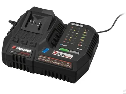 PARKSIDE Performance Akku-Ladegerät Smart PLGS 2012 A1 - Werkzeugakkus mit 100 % mehr Laufzeit bei gleicher Akku-Größe und 70 % höheren Entladeströmen für optimale Leistung.