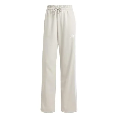 Adidas Damen Essentials 3-Stripes French Terry Pants - Bequeme, regulär geschnittene Hose mit elastischem Bund und Kordelzug. Hergestellt aus hochwertigen, recycelten Materialien für nachhaltigen Komfort. Ideal für Freizeit und Sport.