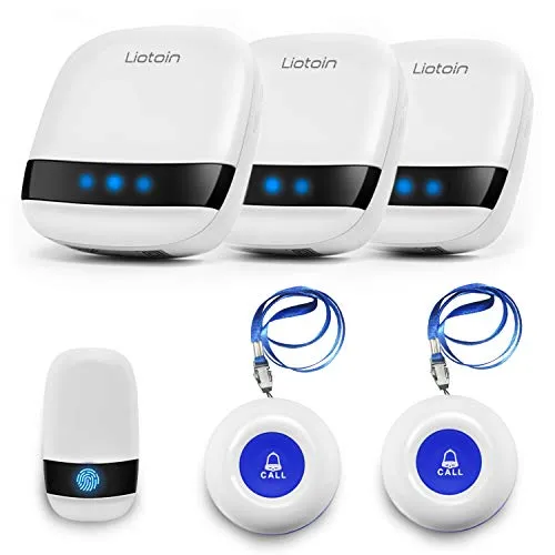 LIOTOIN Notrufknopf für Senioren – Kabelloses Notrufsystem - Komplettsysteme mit 3 Sendern und 3 Empfängern, ideal für Senioren. Wasserdicht und mit einer Reichweite von 180 Metern, sorgt für Sicherheit im Alltag.