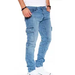 Styleko Chinohose 8004 für Herren – Komfortable Cargohose in Dunkelblau - Bequeme Cargohose mit Destroyed-Effekten in Größe 32. Die Baumwolle-Elasthan-Mischung sorgt für optimalen Tragekomfort und Bewegungsfreiheit. Ideal für den Alltag!