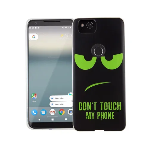 Handy Hülle für Google Pixel 2 Dont Touch Grün Tasche Case Cover Motiv TPU Etuis