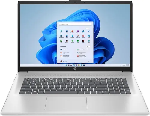 HP 17-cp3575ng Laptop-PC in Natursilber - Leistungsstarker 17,3" Laptop mit AMD-Prozessor, schnellem WLAN und großzügigem Speicher. Das Lift-Hinge-Design sorgt für eine bequeme Schreibposition. Ideal für effizientes Arbeiten und Multitasking.