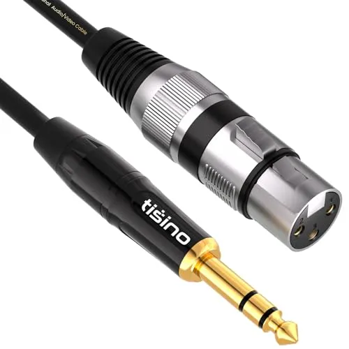 Tisino XLR auf Klinke 6,3,(3M) XLR-Buchse auf 6,3 mm Klinken Stereo Mikrofonkabel Symmetrisches Signalverbindungskabel
