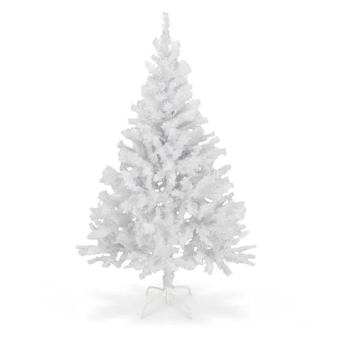 Spetebo Künstlicher Weihnachtsbaum 150cm in Weiß - Dicht & Stabil - Künstlicher Weihnachtsbaum in edlem Weiß, 150 cm hoch, mit stabilem Metallständer für sicheren Halt und eine festliche Atmosphäre.