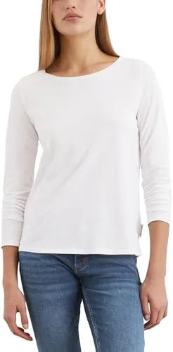 Marc O'Polo Damen Langarmshirt B01207252235, Weiß, M EU - T-Shirts für Damen aus 100% Bio-Baumwolle, zeitloses Design für vielseitige Outfits, ideal für Casual Chic und elegante Looks.