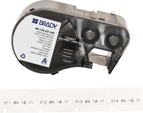 Brady Corporation M4-135-427-AW selbstlaminierendes Vinyl Weiss permanent 240 E (170748)