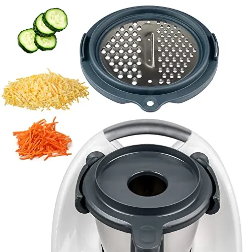 mixcover Reibe für Gemüse, Obst und Käse - Thermomix Zubehör - Reiben für Vorwerk Thermomix TM6 und TM5, aus Edelstahl, mit drei Schneidvarianten für vielseitige Anwendung und einfache Reinigung in der Spülmaschine.