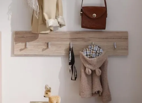 trendteam Garderobe Wandboard Malea Eiche San Remo Hell - Garderobensets mit modernem Design, 88 x 18 x 2 cm, aus hochwertiger Eiche San Remo Hell für einen stilvollen Eingangsbereich.