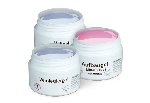 GS-Nails UV-Gel Set 3 x 15ml pink milchig, Mit Gilbschutz