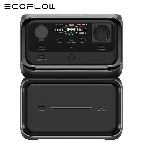 EcoFlow RIVER 3 Max Plus Tragbare Powerstation 140W - Solarspeicher für Camping und Zuhause, mit 858Wh Kapazität, flexibler Nutzung und App-Steuerung für optimalen Komfort.