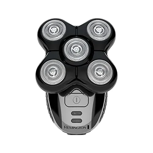 Remington RX5 Ultimate Series XR 1500 Glatzen Rasierer - Schwarz, 5 Schneidköpfe für 60% größere Rasurfläche, 100% wasserdicht und bis zu 50 Minuten Betriebszeit