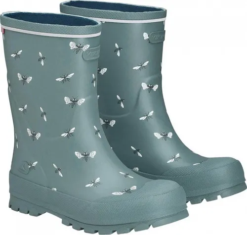 Viking Jolly Print Kinder-Gummistiefel - Größe 30 in Bluegreen/White - Bunte Gummistiefel für Kinder, wasserdicht aus Naturkautschuk, ideal für Pfützenspringen und sorgen für gute Laune an Regentagen.