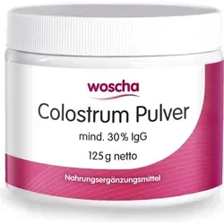 Woscha Colostrum Pulver – 125 g Dose - Nahrungsergänzungsmittel mit hochkonzentriertem Kolostrum, reich an Immunglobulin G und Vitaminen, ideal zur Unterstützung des Immunsystems und für Vegetarier geeignet.