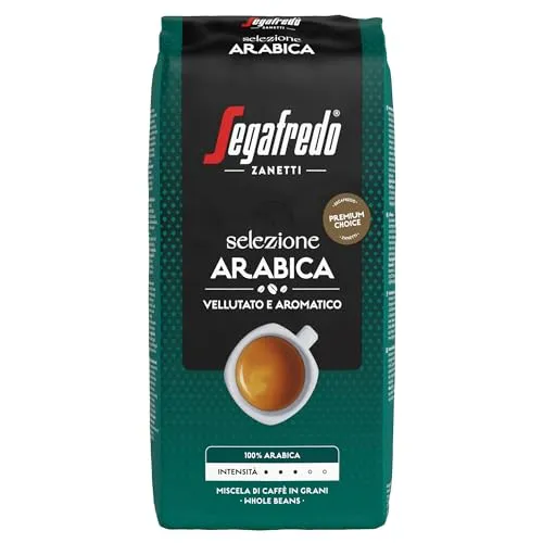Segafredo Zanetti Selezione Arabica - Ganze Bohne (1 Kg Packung) Geeignet für alle italienischen Kaffeespezialitäten - Kaffeebohnen mit heller bis mittlerer Röstung, samtig und aromatisch im Geschmack