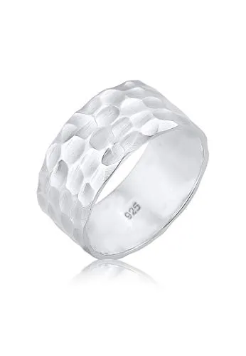Elli Ring Damen Band Basic Gehämmert in 925 Sterling Silber - Ringe für Damen, handgefertigt aus hochwertigem 925 Sterling Silber mit zeitlosem Design – perfekt als stilvolles Geschenk für jeden Anlass.