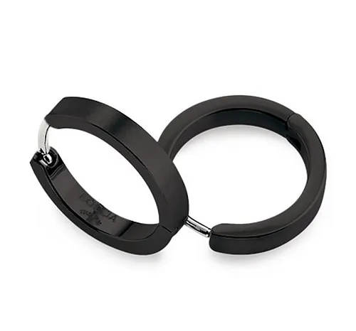 Boccia Titan Creolen schwarz 0577-07 – Elegante Ohrringe - Schlichte schwarze Creolen aus Titan, ideal für den täglichen Gebrauch. Leicht und komfortabel, perfekt für jedes Outfit.