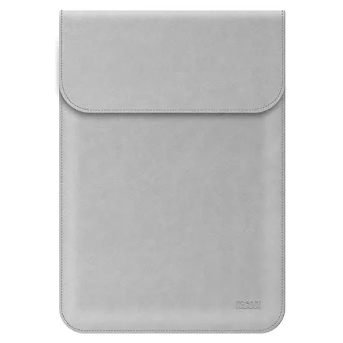 TECOOL 13-13.3 Zoll Laptop Hülle Leder, MacBook Tasche 13.3 Zoll für 2012-2020 2024 MacBook Air/Pro 13 M1 M2 M3,2023 2021 MacBook Pro 14 M3 M2 M1, Surface Laptop, 13" ASUS/HP etc Schutzhülle - Grau
