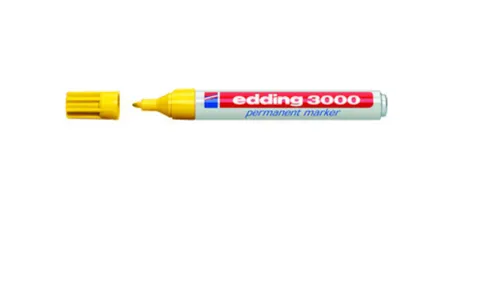 10x Edding Permanentmarker, 3000 - Gelb - Rundspitze