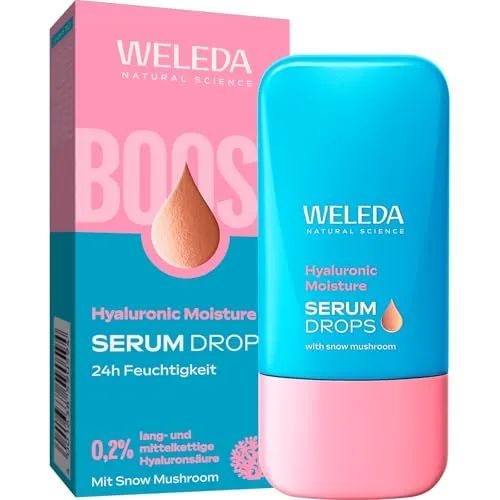 WELEDA Bio Hyaluronic Moisture Serum Drops – Feuchtigkeitsspendendes Gesichtsserum - Gesichtsserum für intensive Feuchtigkeit mit Hyaluronsäure und Snow Mushroom, vegan und ideal für einen strahlenden Glow.