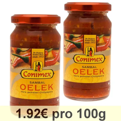 Conimex Sambal Oelek,indonesische Gewürze-, Sauce,Gemahlene Chilischoten, 2x200g