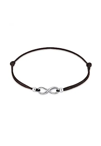 Elli Armband Infinity Liebe - Trendiges Symbol aus 925 Silber - Armband aus handgefertigtem 925er Sterling Silber mit elastischem Gummiband, ideal für jeden Anlass und ein perfektes Geschenk für Liebhaber des Infinity-Symbols.
