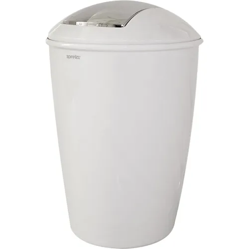 Spirella Kosmetikeimer "Atlanta" 5 Liter mit Schwingdeckel - Weiß - Eleganter Kosmetikeimer mit 5 Litern Fassungsvermögen. Der Schwingdeckel ermöglicht eine einfache Handhabung. Ideal für Badezimmer und Gäste-WC, aus hochwertigem Acryl und Chrom gefertigt.