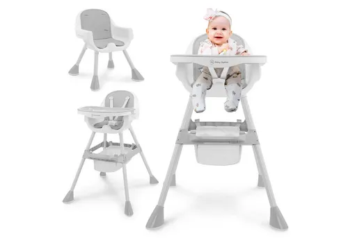 Moby-System Magnolia 2in1 Kinderhochstuhl Grau - Verstellbarer 2in1 Hochstuhl von Moby-System – ideal für jedes Alter. Er bietet eine einfache Umstellung von Hochstuhl zu niedrigem Stuhl, mit weicher Kunstledereinlage und praktischem Stauraum für Spielzeug.