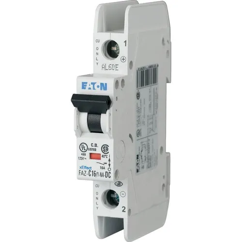 Eaton Leitungsschutzschalter 1p. FAZ-C8/1-NA-DC - Zuverlässiger Leitungsschutzschalter für den professionellen Einsatz, mit einer Nennstromstärke von 8 A und hoher Schaltleistung. Ideal für DC-Anwendungen und sichert Ihre elektrischen Systeme ab.