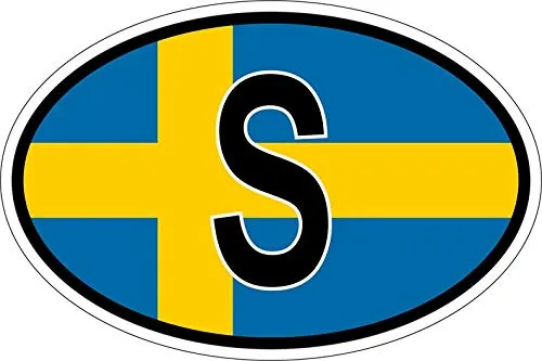 Akachafactory Sticker Aufkleber Nationalitätenkennzeichen Flagge Fahne s schweden