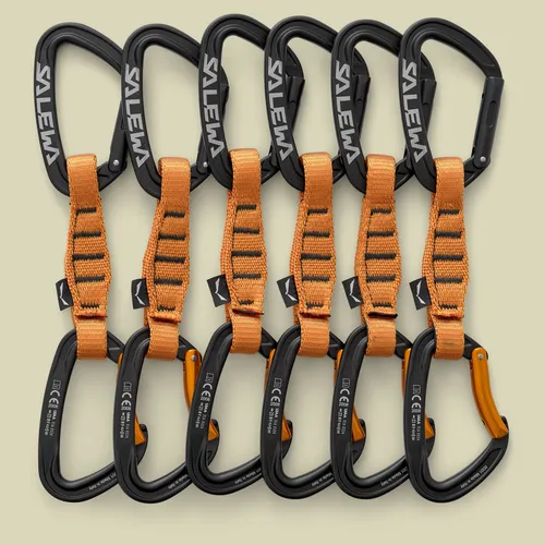 Salewa Ortles STR/BNT 110 QD Express Set - 6er Pack (110mm, orange) - Express-Sets mit leichten, ergonomischen Schlingen und farblich abgestimmten Karabinern - perfekt für sicheres und effizientes Clippen beim Klettern.