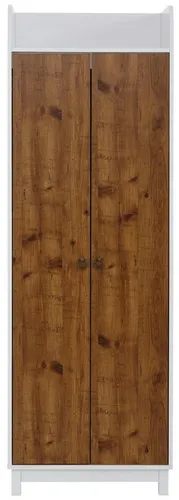 OTTO home Garderobenschrank Goslar mit Metallgriffen - Moderner Garderobenschrank im Landhausstil mit eleganter zweifarbiger Gestaltung. Praktische Kleiderstange und zusätzlicher Stauraum durch hochgezogene Seiten für Hüte und Mützen. Perfekt für Flur und Eingangsbereich.