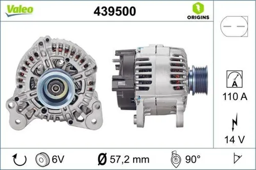 Valeo Generator VALEO ORIGINS 439500 - Hochwertige O.E. Technologie - Autoteile mit neuester O.E. Technologie für optimale Leistung und Zuverlässigkeit, ideal für den Austausch in Ihrem Fahrzeug.