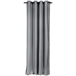 Esprit Ösenschal E-Fun in Grau, 140x250 cm - Stilvoller Ösenschal in Grau mit Streifen-Dekor, blickdicht und pflegeleicht. Ideal für ein modernes Wohnambiente und einfach zu befestigen dank 8 Ösen.