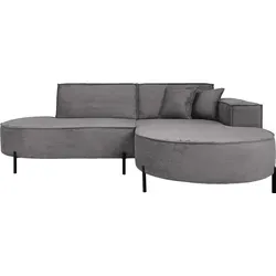 Ecksofa 3-Sitzer im Loft-Stil – L-Form, hohe Metallfüße, inkl. Dekokissen – Grau - Modernes Ecksofa im Loft-Stil für ein stilvolles Zuhause. Wähle zwischen trendigem Bouclé oder weichem Chenille-Cord. Hohe Metallfüße sorgen für einen eleganten Look und erleichtern die Reinigung.