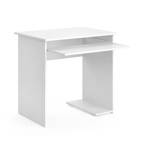 Vicco Schreibtisch Nick, Weiß, 80 x 58 cm - Moderner Computertisch in Weiß, 80x58 cm mit praktischen Keyboardauszug, ideal für Home Office und kleine Räume.