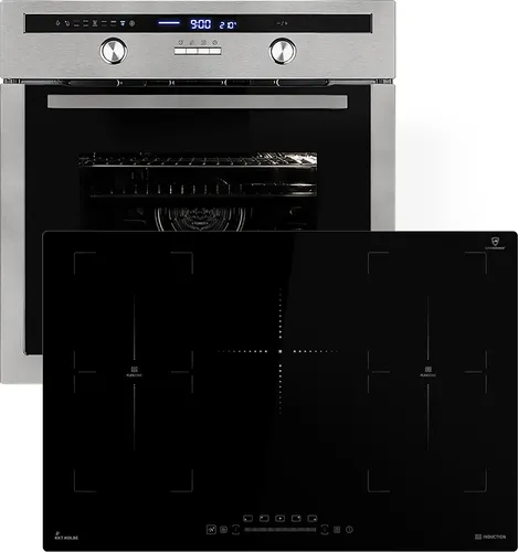Autarkes Herdset: 60cm Einbaubackofen EB8013ED + 77cm Induktionskochfeld IH87705FZ - Herd-Sets mit Energieeffizienzklasse A, Drehspieß für perfekt gegartes Fleisch und blitzschnelles Induktionskochfeld für mehr Sicherheit und Komfort in Ihrer Küche.