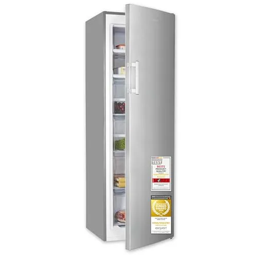 Exquisit Gefrierschrank 204l - NoFrost und Alarmfunktion - Tiefkühler mit 204 Litern für 3–4 Personen, wartungsfrei dank No-Frost-Technologie und integrierten Sicherheitsalarmen für optimalen Schutz Ihrer Lebensmittel.