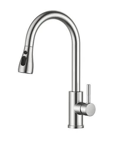 FORIOUS Hochdruck Küchenarmatur mit herausziehbarer Brause - Berührbare Wasserhähne für die Küche, 360° schwenkbar mit 2 Sprühfunktionen für vielseitige Nutzung und komfortable Handhabung.