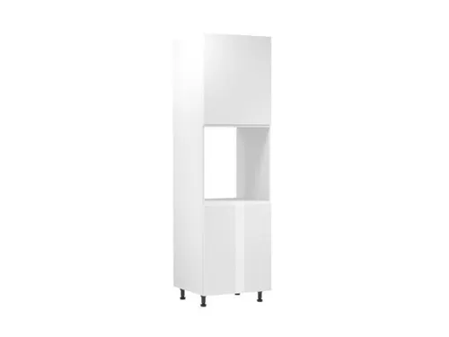 Hochschrank für Backofen - Moderner Einbauschrank in Hochglanz - Küchenschrank mit Soft-Close-Türen und verstellbaren Füßen. Ideal für die Küche oder das Esszimmer. Maße: 60 x 58 x 212 cm, modernes Design und praktische Regalfächer bieten viel Stauraum.
